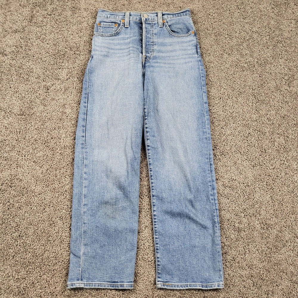 Levis Ribcage Straight Ankle Jean W25 L27 High Rise Button Fly 72693 Medium Wash - Picture 2 of 13